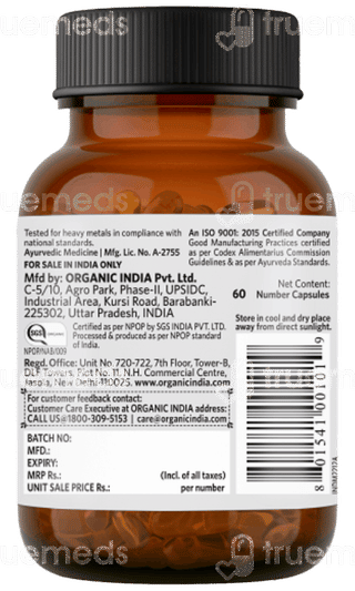 Organic India Ashwagandha Capsule 60